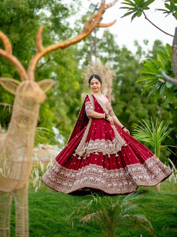 Heavy Faux Georgette Heavy Embroidery Thread & Sequence Work Ready to Wear Lehenga Choli Set