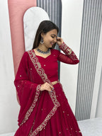 Premium Faux Georgette Ready to Wear Lehenga Choli With Heavy Embroidery Sequence Work
