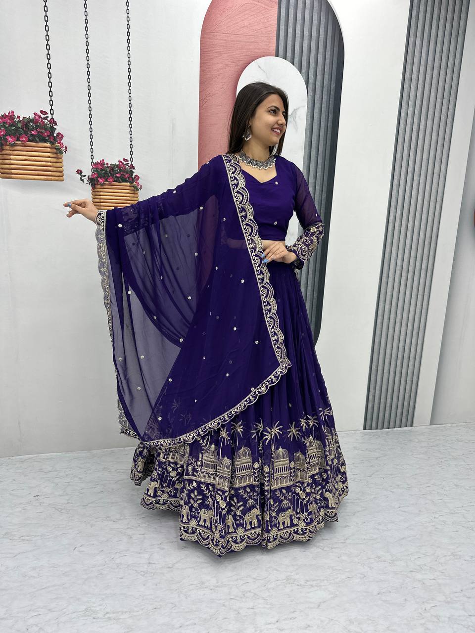 Premium Faux Georgette Ready to Wear Lehenga Choli With Heavy Embroidery Sequence Work
