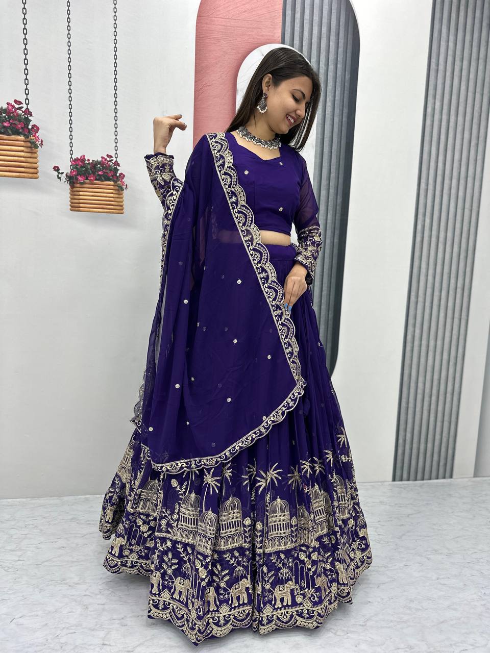 Premium Faux Georgette Ready to Wear Lehenga Choli With Heavy Embroidery Sequence Work
