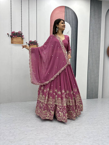 Premium Faux Georgette Ready to Wear Lehenga Choli With Heavy Embroidery Sequence Work
