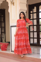 Premium Faux Georgette With Print Work Gown