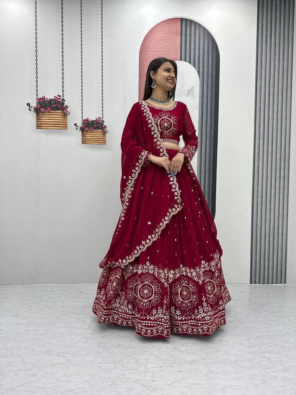 Beautiful Faux Georgette Ready to Wear Lehenga Choli
