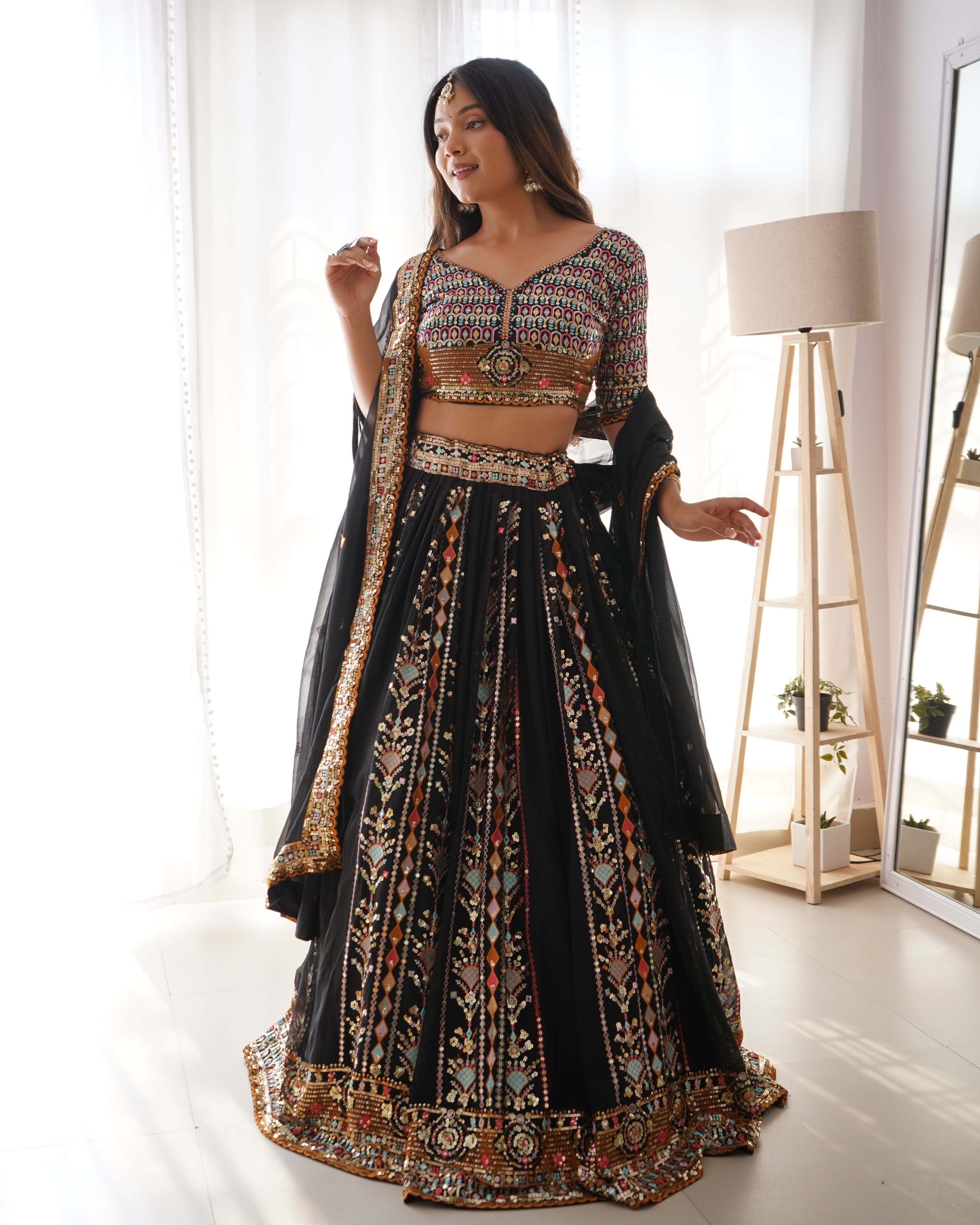Premium Faux Georgette with Thread & Sequence work Lehenga Choli Set
