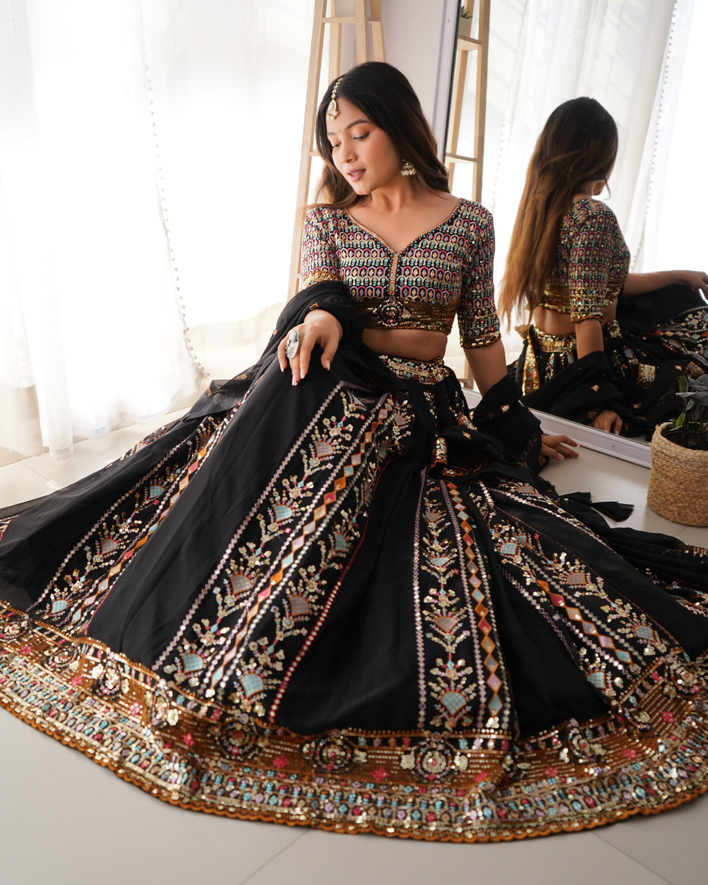 Premium Faux Georgette with Thread & Sequence work Lehenga Choli Set
