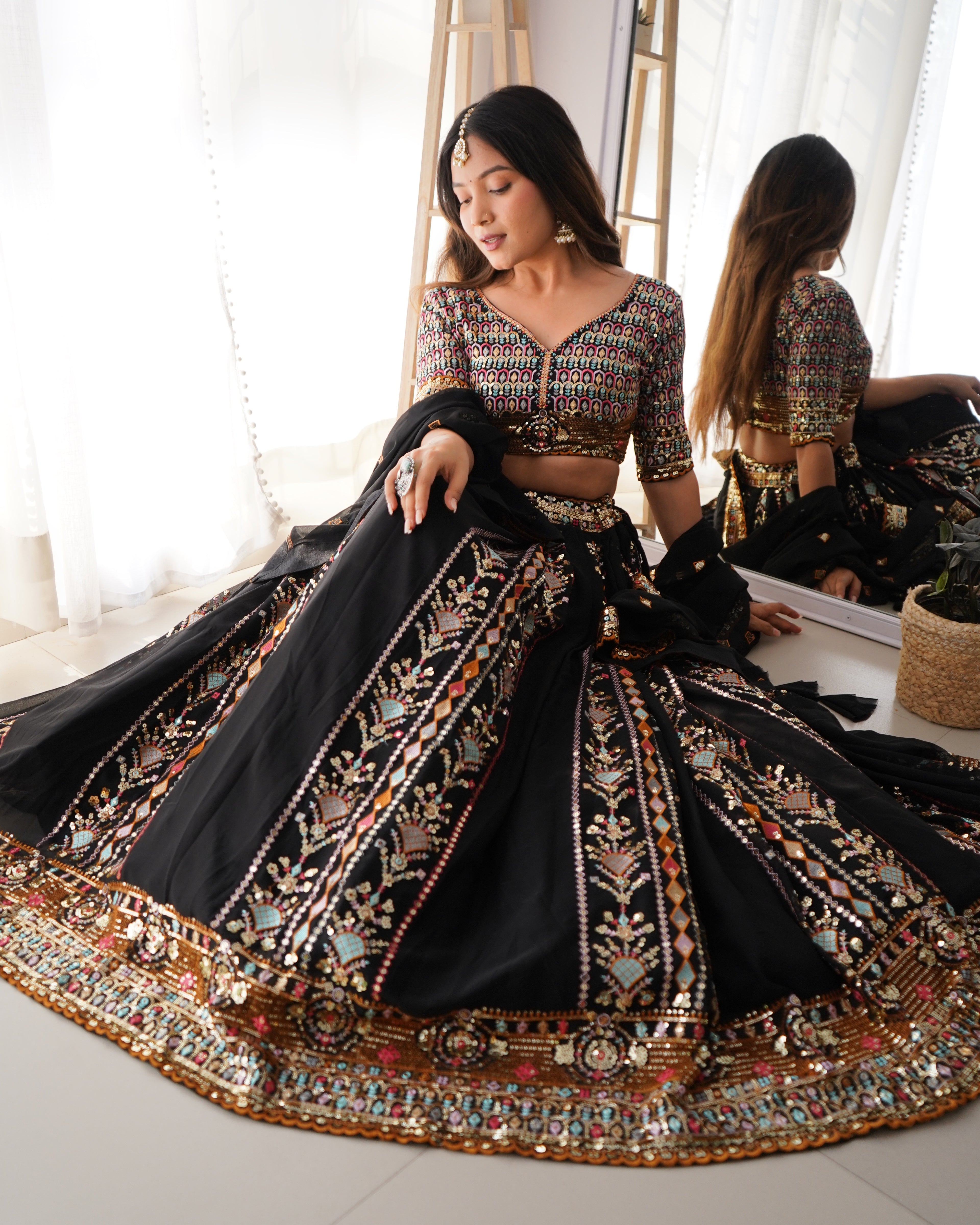 Premium Faux Georgette with Thread & Sequence work Lehenga Choli Set
