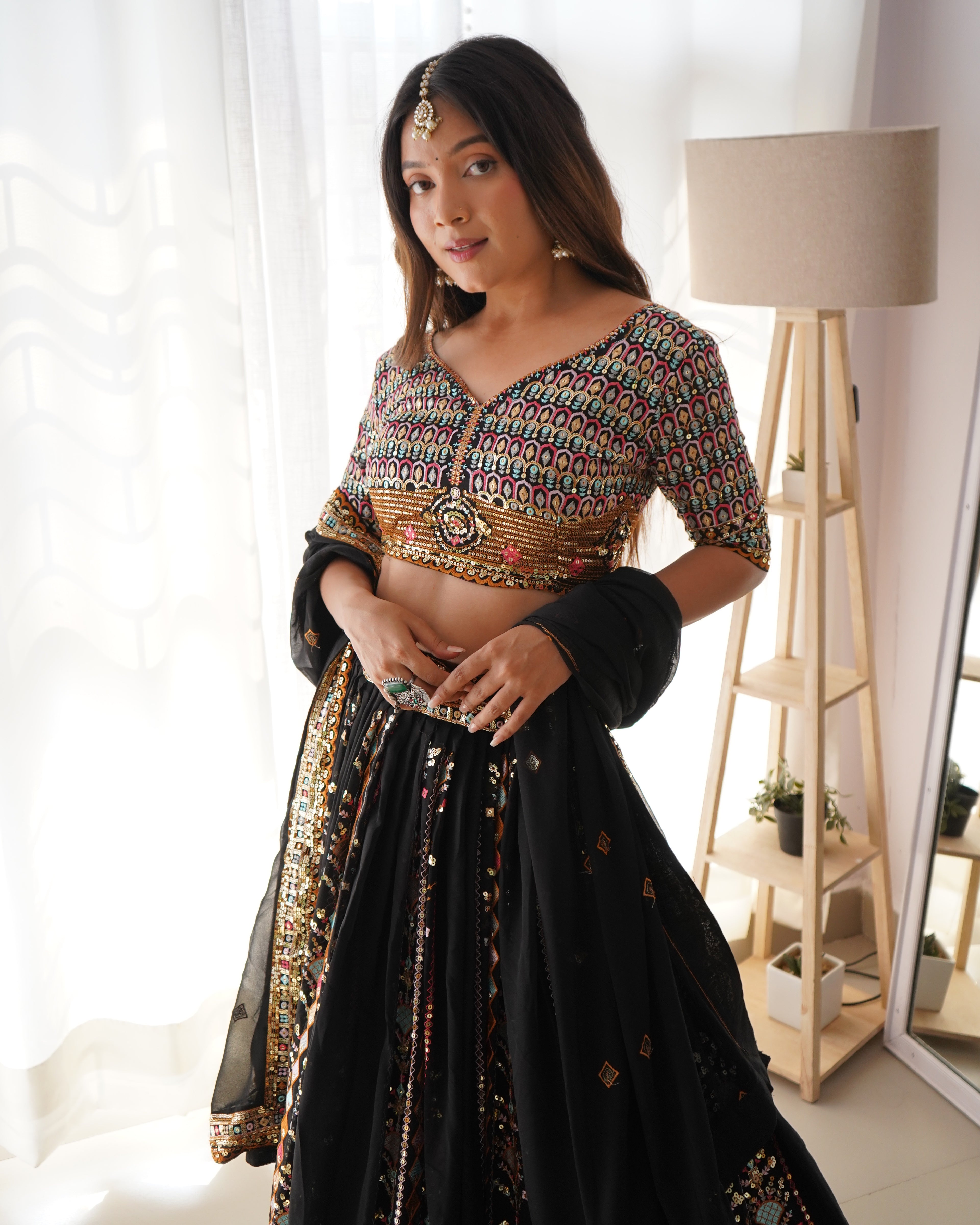 Premium Faux Georgette with Thread & Sequence work Lehenga Choli Set