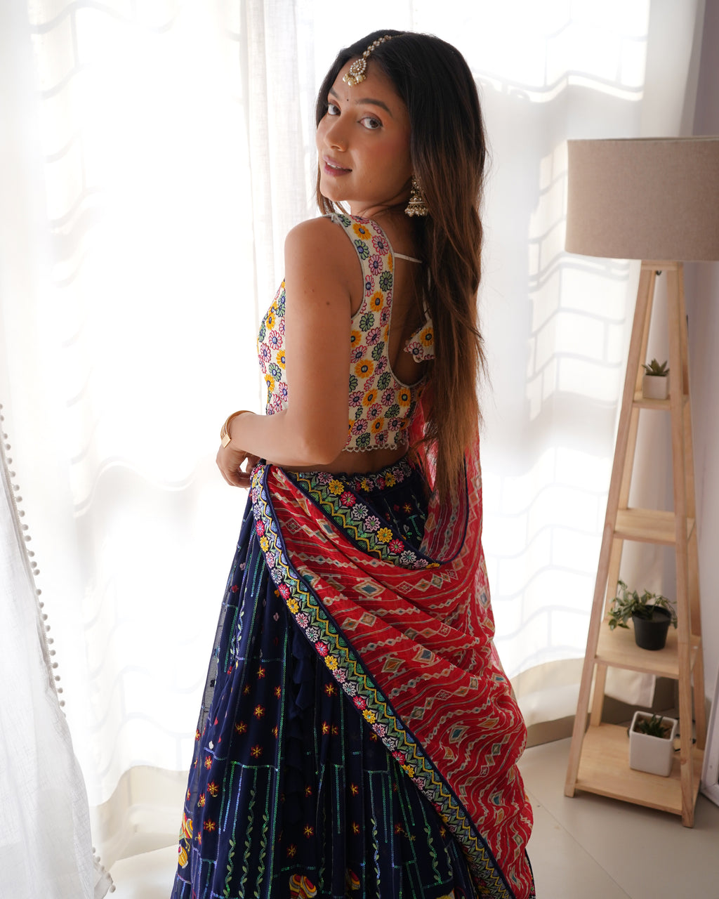Premium Faux Georgette with Thread with Sequence work Lehenga Choli Set
