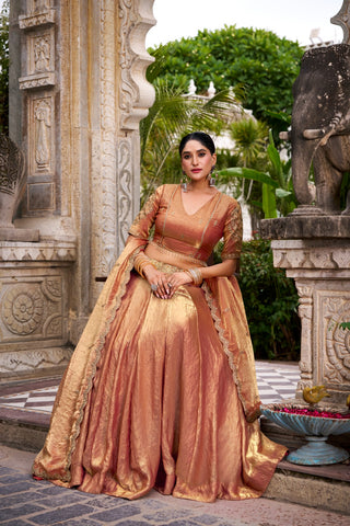 Festive Fendi Sequins and Thread Embroidery Work Lehenga Choli with Dupatta
