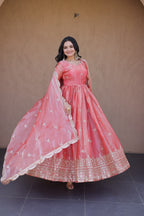 Wedding Special Fendi Silk Heavy Sequins Work Gown Collection
