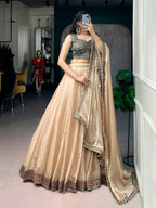 Wedding Special Fendi Silk Lehenga Choli with Embroidered Banglory Silk Blouse
