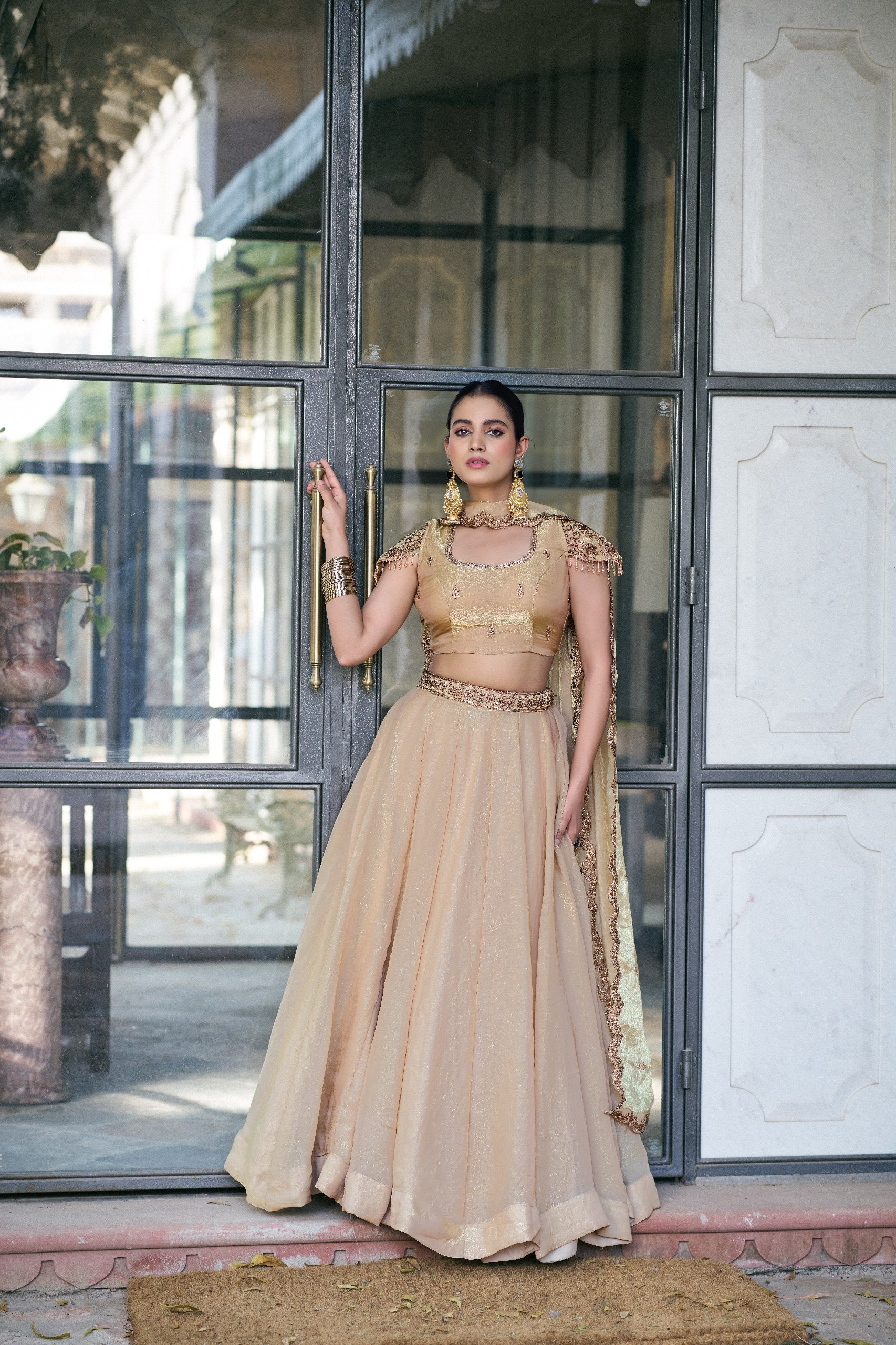 Festive Wear Fendi Thread Embroidered Lehenga Set for Women
