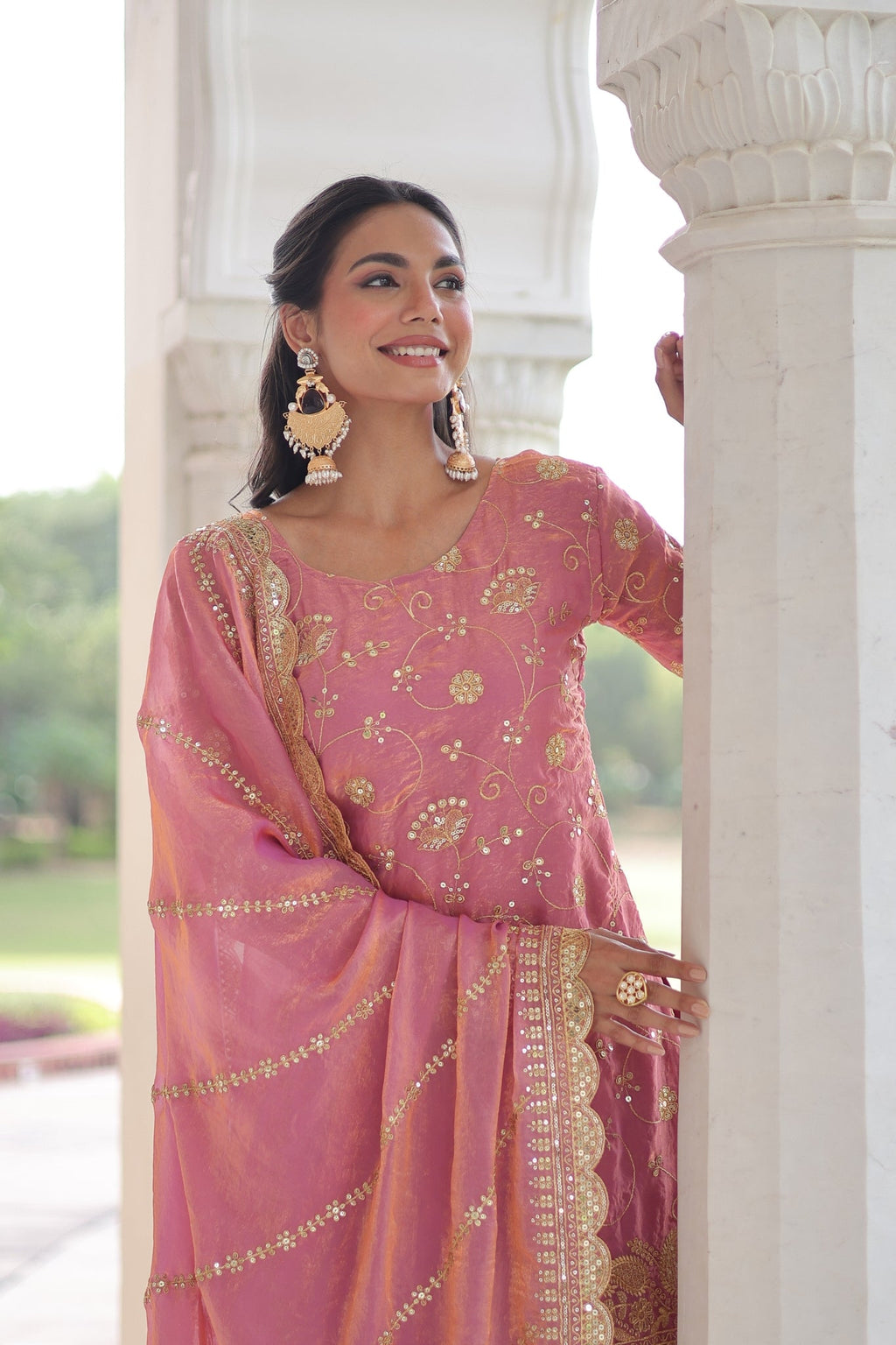Premium Fendy Sharara Set with Rich Sequins Zari Embroidery