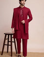 Festive Maroon Kurta Pant Set with Designer Dupatta