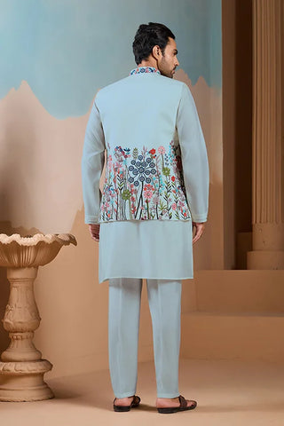 Unique Pista Color Koti Kurta Set for Men’s Style