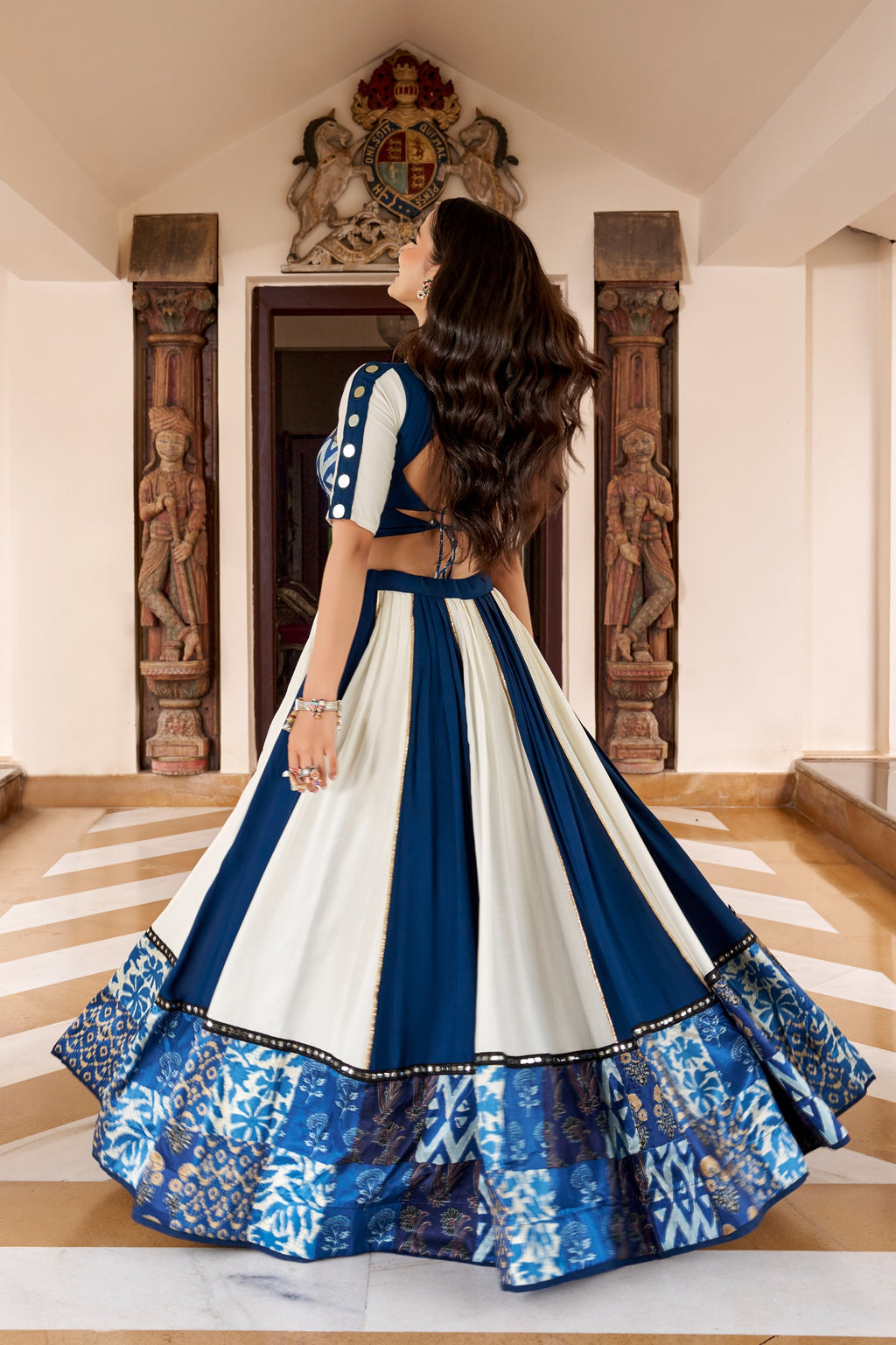 Festive Printed Mirror Lehenga Set | Tulip Designer
