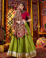 Fluorescent Green Chaniya Choli for Dandiya Nights