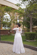 Festive Reyon Gamthi Mirror Gota Patti Gown | Tulip Designer
