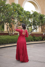 Festive Reyon Gamthi Mirror Gota Patti Gown | Tulip Designer
