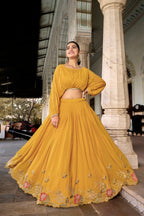 Georgette Embroidered Work Lehenga Co-Ord Set
