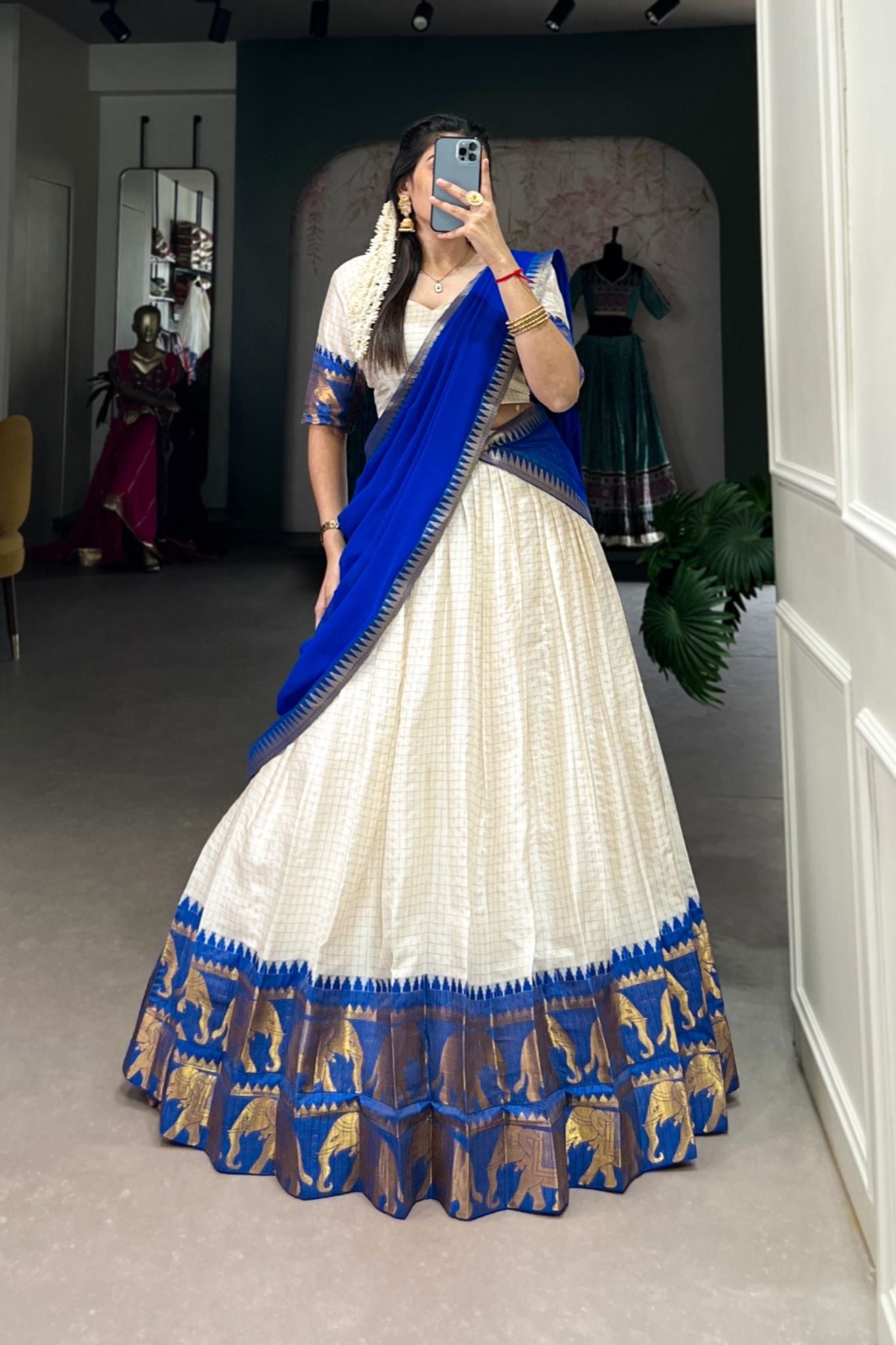 Kalyani Cotton Lehenga Choli Paired With Flowing Georgette Dupatta