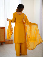 Luxury Faux Georgette Sequence Work Plazzo Suit Set for Festive Wear
