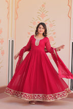 Stunning Designer Georgette Sequins Embroidered Beautiful Gown