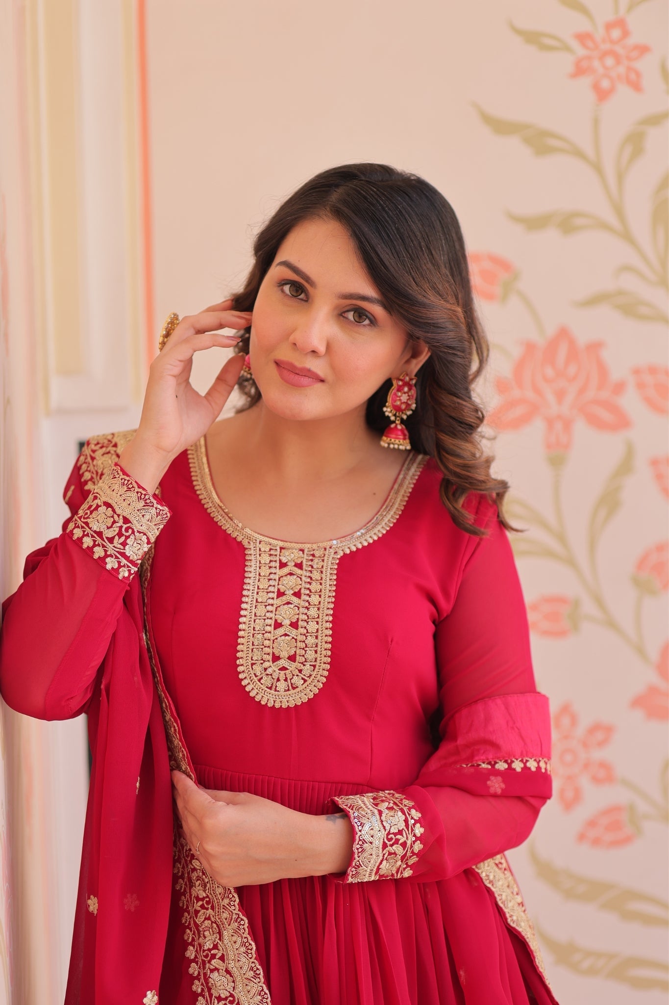 Stunning Designer Georgette Sequins Embroidered Beautiful Gown