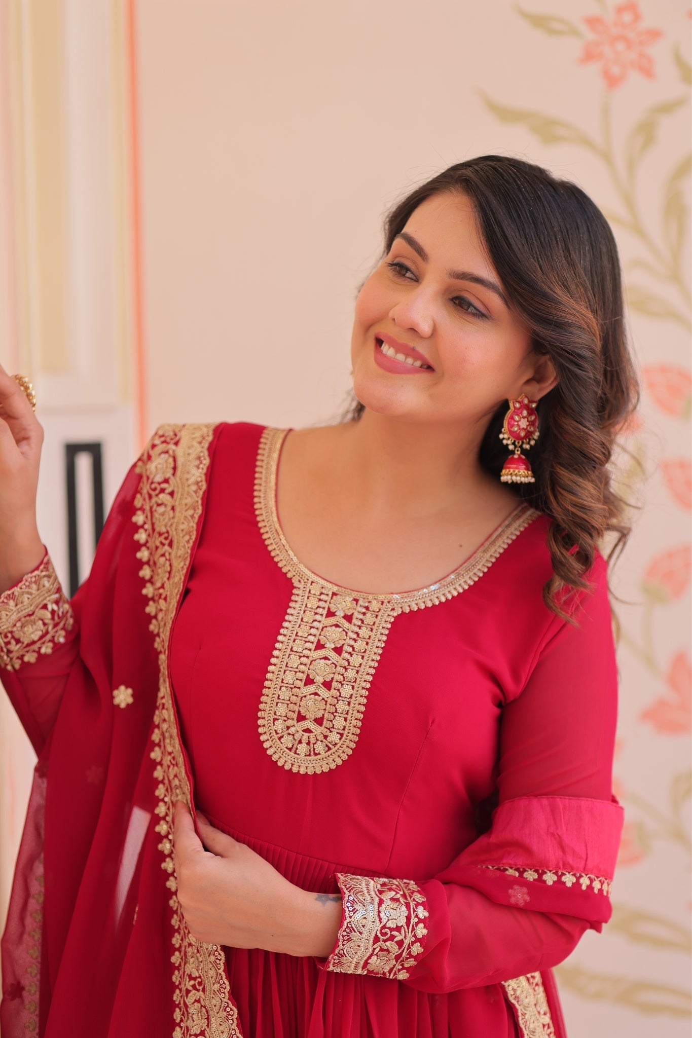 Stunning Designer Georgette Sequins Embroidered Beautiful Gown