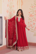 Stunning Designer Georgette Sequins Embroidered Beautiful Gown