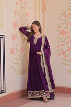 Stunning Designer Georgette Sequins Embroidered Beautiful Gown