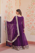 Stunning Designer Georgette Sequins Embroidered Beautiful Gown