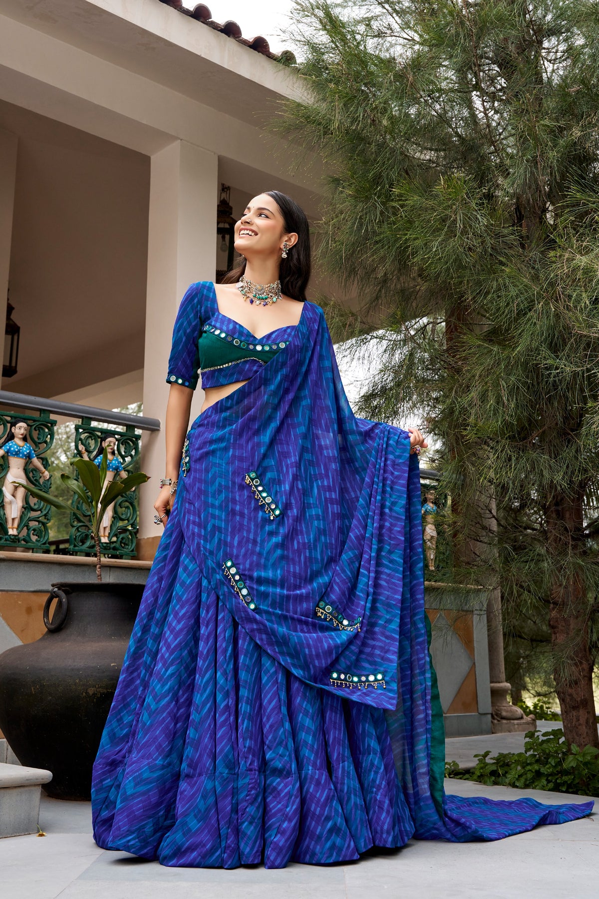 Navratri Georgette Sequins Lehenga Set | Tulip Designer
