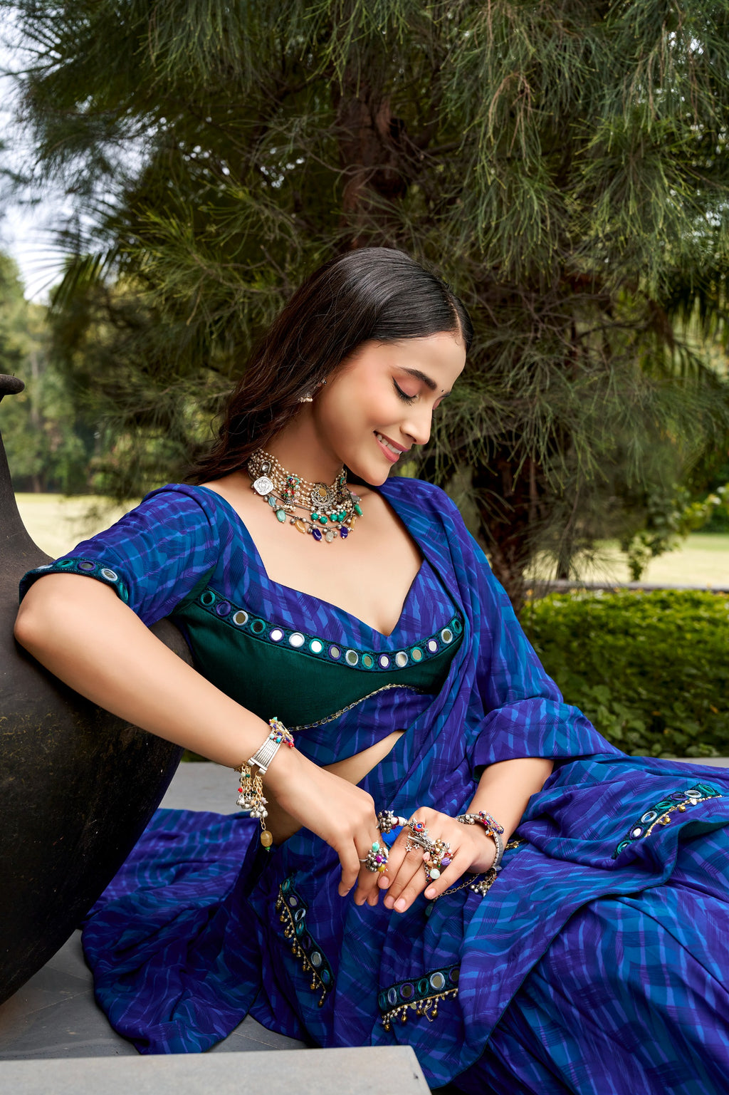 Navratri Georgette Sequins Lehenga Set | Tulip Designer
