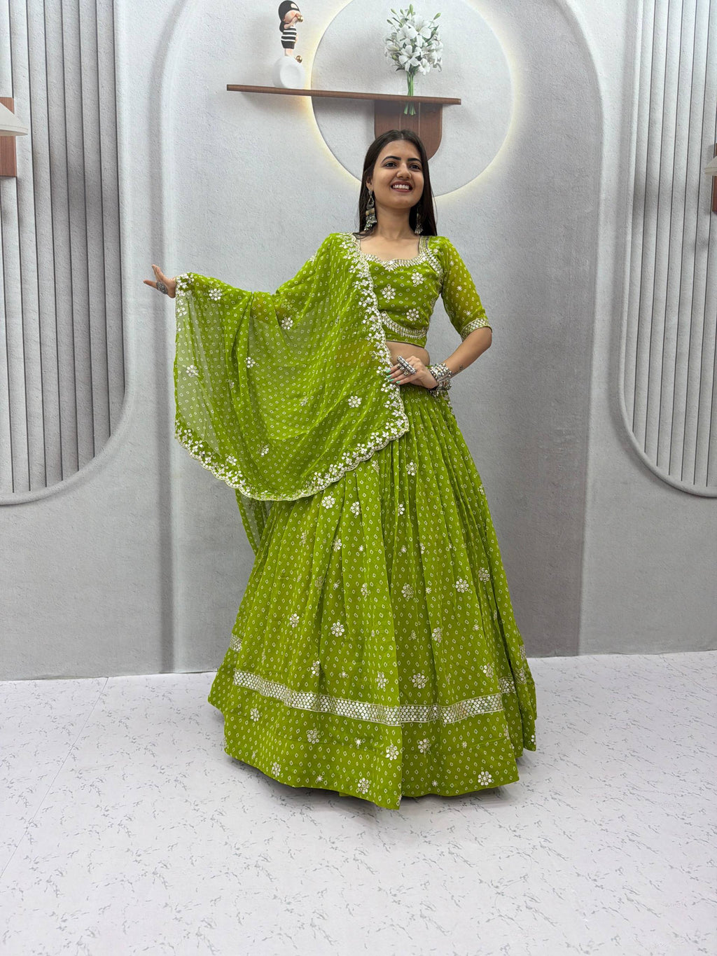 Garba Georgette Shivansh Work Lehenga Set | Tulip Designer
