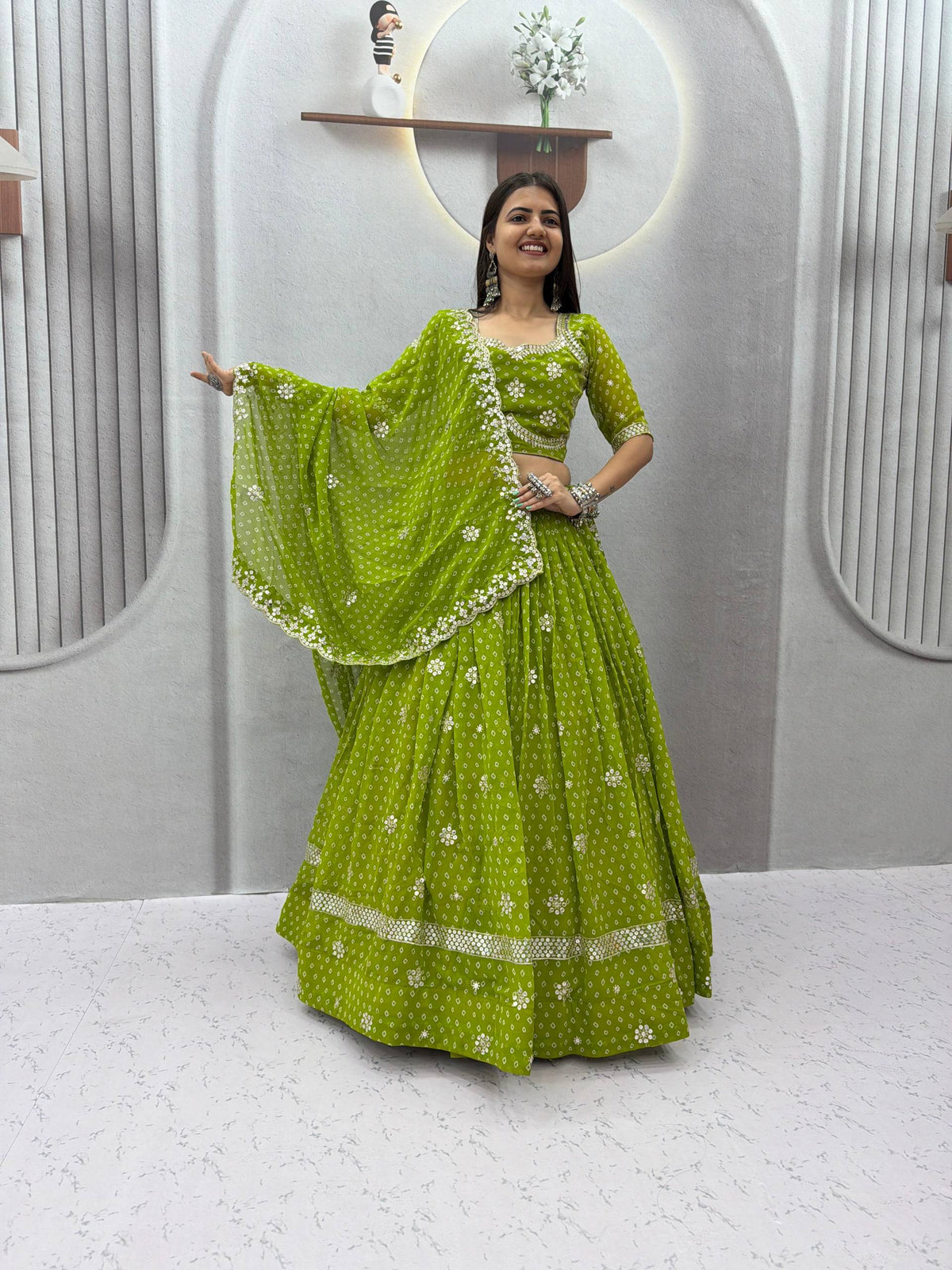 Garba Georgette Shivansh Work Lehenga Set | Tulip Designer

