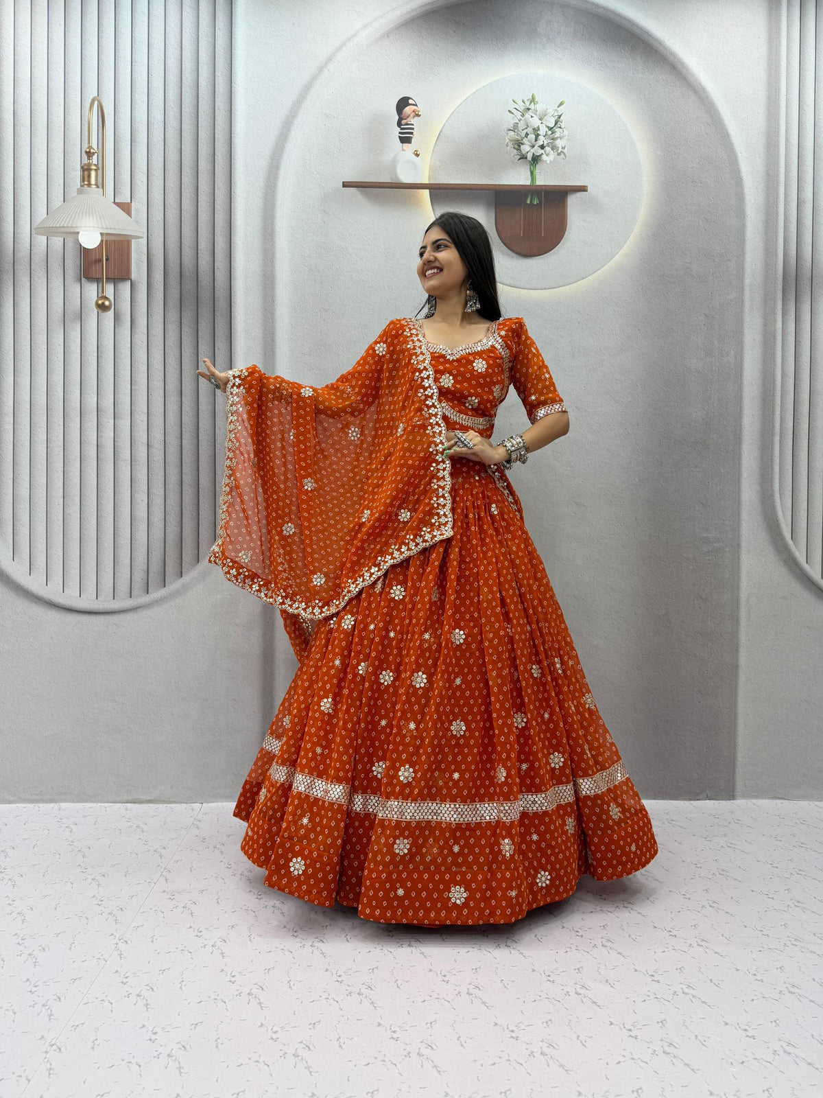 Garba Georgette Shivansh Work Lehenga Set | Tulip Designer
