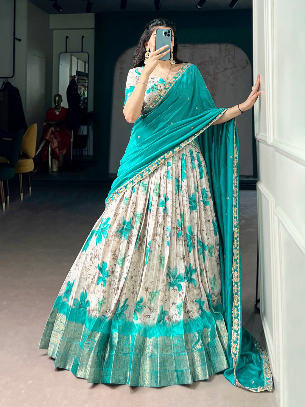 Festive Glam Dola Chex Zari Work Lehenga Choli Collection
