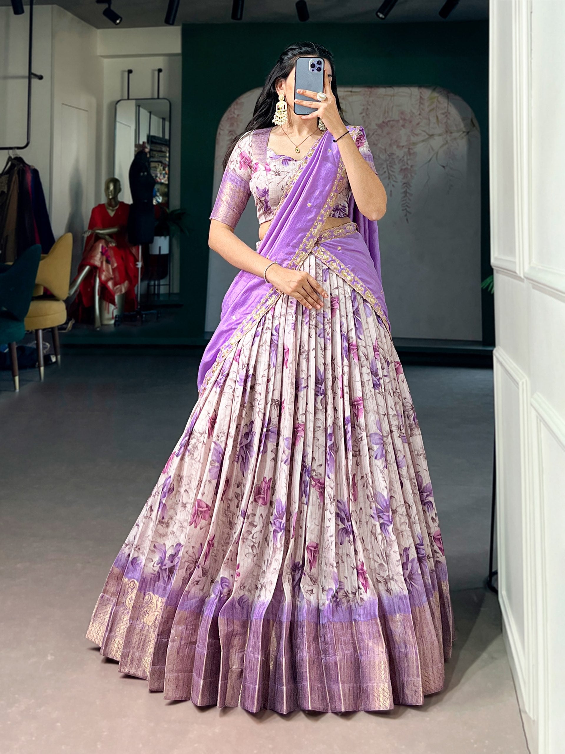 Festive Glam Dola Chex Zari Work Lehenga Choli Collection

