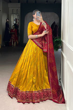 Glamorous Bandhej Print Lehenga Choli for Navratri And Weddings