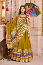 Fluorescent Green Chaniya Choli for Navratri Garba Night