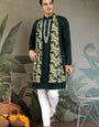 Traditional Green Kurta with Dupatta for Mens Wear