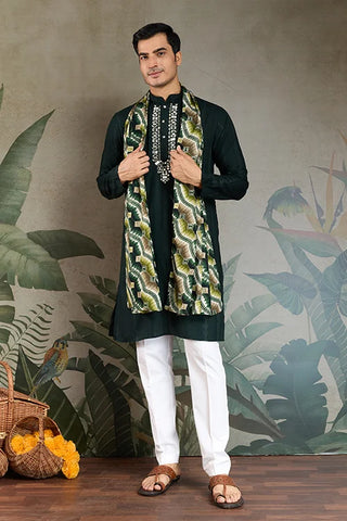 Traditional Green Kurta with Dupatta for Mens Wear