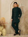 Green Armani Beads & Thread work Kurta Set | Tulip Designer
