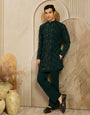 Green Armani Beads & Thread work Kurta Set | Tulip Designer