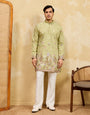 Light Green Festive Wear Embroidered Kurta Set With Pant