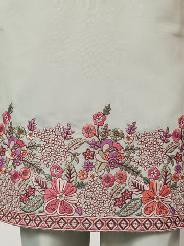 Pista Green Kurta Pant Set for Wedding & Festive Wear