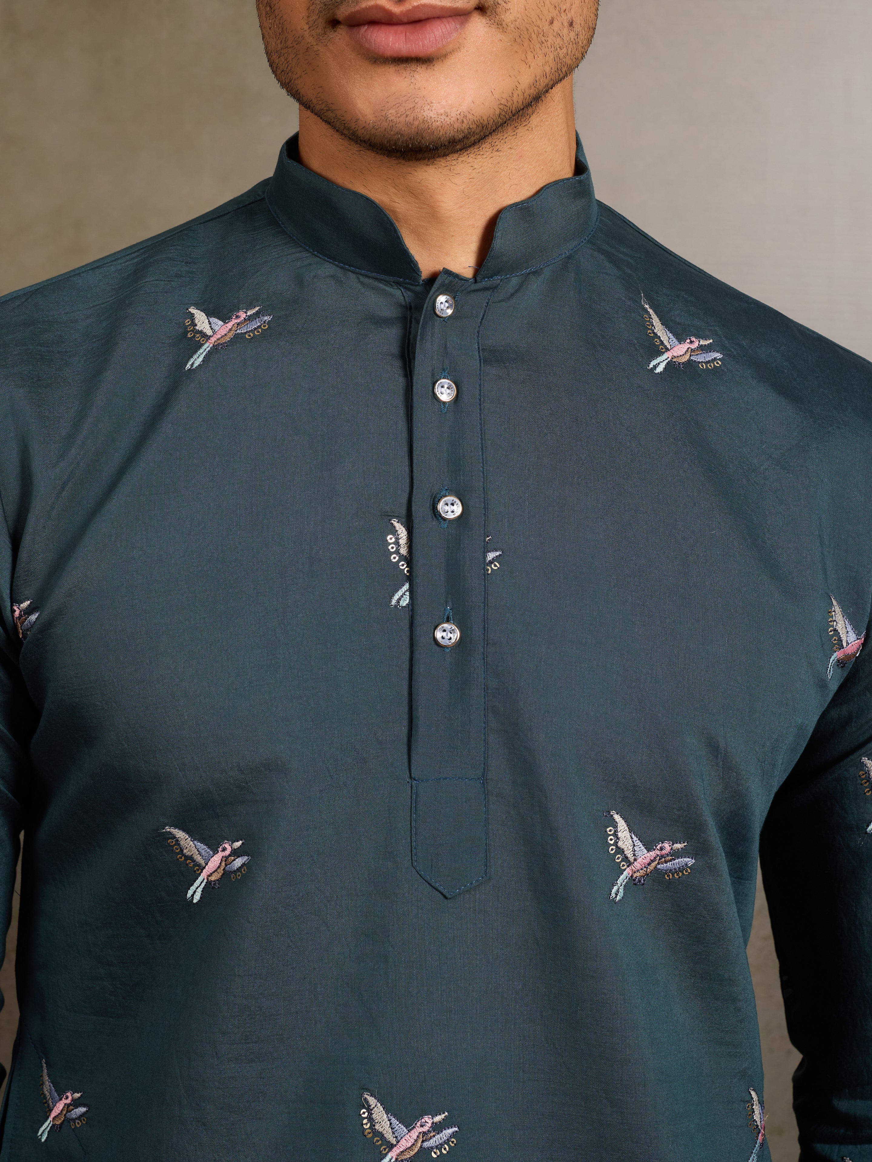 Wedding Special Elegant Festive Green Kurta for Men