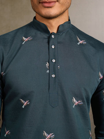 Wedding Special Elegant Festive Green Kurta for Men