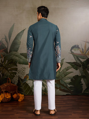 Wedding Special Elegant Festive Green Kurta for Men